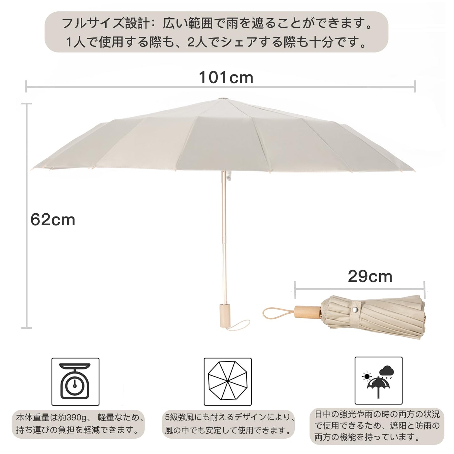 SVOHZAV 日傘 超軽量 UVカット率 100% 完全遮光 遮熱 ワンタッチ自動開閉 折りたたみ傘 コンパクト 折り畳み日傘 紫外線遮断 耐風撥水 晴雨兼用 携帯便利